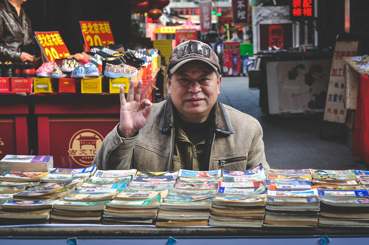 vendeur de marchandises chinoises